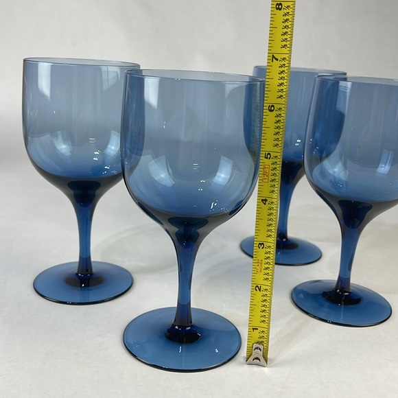 Vintage Blue Crystal Wine Glasses (set of 4) - Picture 10 of 11